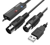 LEKATO Cable MIDI, adaptador USB MIDI con luz indicadora interfaz MIDI de 5 pines teclado convertidor de entrada MIDI de 6,5 pies a PC/Mac/ordenador portátil