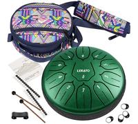 LEKATO Handpan Drum(6 Pulgadas, 11 Toneladas en D) Tongue Drum con Bolsa de Tambor de Lengua, Hang Drum Instrumento Tambor de Lengua de Acero para Meditación Yoga Sanación con Sonido (Jade Verde)
