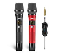 LEKATO Micrófonos inalámbricos para Cantar Micrófono Dual Recargable con Receptor 25 Canales para Bodas de Karaoke, DJ, Fiestas, discursos, Iglesias, reuniones
