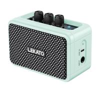 LEKATO Mini amplificador de guitarra eléctrica recargable de 5 W con efectos limpio/overdriver, Bluetooth 5.0, amplificador portátil para ejercicios en casa y fiestas de música (azul)