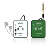 LEKATO MS-1 Sistema inalámbrico de monitores en el oído Transmisor y Receptor de petaca Emparejamiento automático Sistema IEM inalámbrico de 2,4 GHz para Estudio (Verde)