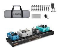 LEKATO Pedal Board con alimentatore incorporato, pedaliera per effetti compatta da 19,1 * 5,1 * 1,8 pollici, set di pedaliere in lega di alluminio con borsa per il trasporto, cavi per pedali, adhesivo