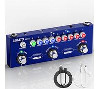 LEKATO Pedal de efectos múltiples para bajo, con carga IR modelos de 9 AMP, sobremarcha de distorsión del coro de reverberación de retardo, procesador de efectos múltiples para guitarra eléctrica, Bluetooth 5.0, grabación, batería incorporada