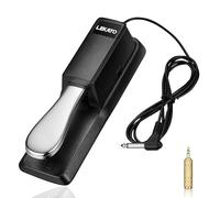 LEKATO Pedal de sostenimiento universal para teclado con interruptor de polaridad, enchufe TS de 6,35 mm con adaptador TRS de 1/20.3 cm y 3.5 mm, apto para piano digital, teclados eléctricos
