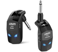 LEKATO Sistema inalámbrico de Guitarra de 2,4 GHz Receptor de transmisor inalámbrico de Guitarra Recargable con 8 Horas de Tiempo de ejecución Sistema de Guitarra Digital para bajo de Guitarra