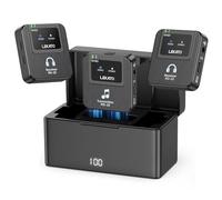 LEKATO Sistema inalámbrico IEM estéreo 2.4 G con transmisor-receptor de correa para estudio, ensayo de banda y concierto