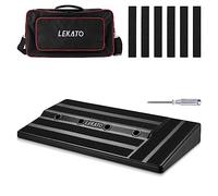 LEKATO - Tabla de pedal de guitarra, 20 x 10 x 2.4 pulgadas, funda para pedal de guitarra con compartimento para fuente de alimentación, bolsa de transporte y cinta de montaje