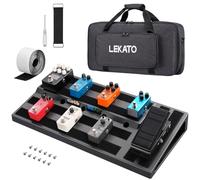 LEKATO Tabla de pedal de guitarra, tablero de pedal de 22 x 11 x 2.8 pulgadas, pedalera de efectos de guitarra, compartimento integrado para fuente de alimentación, pedalera con bolsa de transporte y