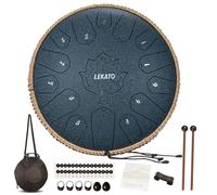 LEKATO Tambor de lengua de acero de 14 pulgadas, 15 notas, tambor de aleación de acero, llave C, para principiantes/profesional, tambor zen de percusión para meditación, yoga, educación musical, el