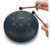 LEKATO Tambor de lengua de acero de 6 pulgadas, 8 tonos, mini tambor de acero C Key Principiante Zen Drum Percusión para meditación, yoga, educación musical, Azul marino