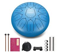LEKATO Tambor Lengua Acero Aleación 11 Tonos D Mayor zen Tambor para Principiante Percusión Instrumento de Meditación Yoga Enseñanza de Música Regalo para Adultos y Niños Azul 25,4 cm