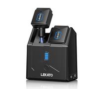 LEKATO Transmisor Receptor Inalámbrico de Guitarra 5.8GHz Con Caja de Carga, 4 Canales, Jack Para Bajo e Instrumentos Eléctricos