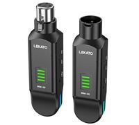 LEKATO Transmisor y receptor de micrófono XLR inalámbrico de 2.4 GHz, fuente de alimentación fantasma de 48 V, condensador/micrófonos dinámicos compatibles, Plug & Play, duración de 8 horas para