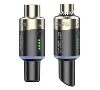 LEKATO Transmisor y Receptor inalámbrico XLR de 5.8 GHz para micrófonos dinámicos y de Condensador, Mezclador de Audio, cámara DSLR y Sistema de megafonía(Versión actualizada)