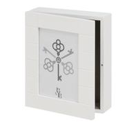 LEKE GO Caja de Llaves Moderna Blanca de Madera para la Entrada Fantasy, Guardallaves con Portafoto 13x18 (Blanca)