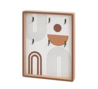 LEKE GO Cuelga llaves de pared madera en color blanco 6 colgadores (Moderna)
