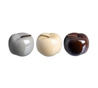 LEKE GO Manzana Ceramica Colores Decorativa sobremesa Set 3 Pieza 9,5 cm (Pack 3 x 9.5 cm)