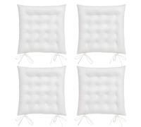 LEKE GO Set de 4 Cojines Acolchados para Silla Blanco de Antelina de 40x40 cm (Blanco)