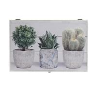 LEKE GO Tapa Contador de Luz o Cubrecontador Electricos de Madera Cactus Verde de 46x6x32 cm, Cubre Contador para Entrada Pasillo (Cactus)