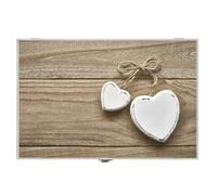 LEKE GO Tapa Contador de Luz o Cubrecontador Electricos de Madera Nordicos con Corazon Blanco de 46x6x32 cm, Cubre Contador para Entrada Pasillo (Corazon)