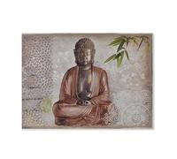 LEKE GO Tapa Contador Luz o Cuadro Eléctrico de Madera Buda de 46x6x32 cm, Cubre Contador Decorativo para Entrada Pasillo (Marron)