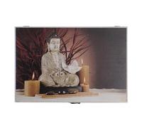 LEKE GO Tapa Contador Luz o Cuadro Eléctrico de Madera Buda de 46x6x32 cm, Cubre Contador Decorativo para Entrada Pasillo (A)