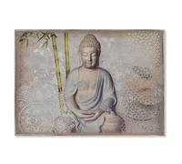 LEKE GO Tapa Contador Luz o Cuadro Eléctrico de Madera Buda de 46x6x32 cm, Cubre Contador Decorativo para Entrada Pasillo (Gris)