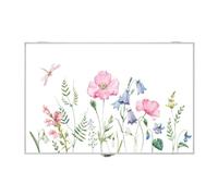 LEKE GO Tapa Contador Luz o Cuadro Eléctrico de Madera Flores de 46x6x32 cm, Cubre Contador para Entrada Pasillo Original (Flores con libélula)