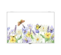 LEKE GO Tapa Contador Luz o Cuadro Eléctrico de Madera Flores de 46x6x32 cm, Cubre Contador para Entrada Pasillo Original (Flores con Mariposa)