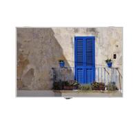 LEKE GO Tapa Contador Luz o Cuadro Eléctrico de Madera Puerta Azul de 46x6x32 cm, Cubre Contador para Entrada Pasillo Original (Puerta Azul)