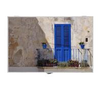 LEKE GO Tapa Contador Luz o Cuadro Eléctrico de Madera Puerta Azules de 46x6x32 cm, Cubre Contador para Entrada Pasillo (Puerta Azul)