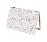 LEKE GO Tapa de Contador luz o Cuadro eléctrico de Mandala de Madera Blanco y Negro rostros de 46x6x32 cm (rostros)