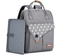 Lekebaby Bolso Carrito Bebe,Mochila Maternidad,Bolsa Mamá Viajar | Mochilas para Pañales Impermeable,Gran Capacidad con Portátil Cambiador y Piezas Ganchos Carro Bebé (Gris)
