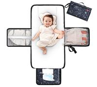 Lekebaby Cambiador portátil para bebé, con bolsa de limpieza y almohada, Vía Láctea