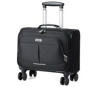 Lekebobor Bolsa para Laptop con Ruedas, maletín rodante para Mujer, se Adapta a portátiles de hasta 17.3 Pulgadas con Ruedas, Malla Negra, Malla Negro, 15,6 Pulgadas, Negro