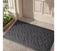 LEKEEPGO Felpudo Entrada Casa, Alfombra Entrada Casa Absorbente, Alfombra Exterior para Puerta Atrapapolvo a la Suciedad, Alfombrilla Antideslizante de la casa, 60 x 90 cm, Gris