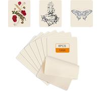 Lekeeu 8 Piezas de Piel de Práctica de Tatuaje, Piel de Tatuaje de Silicona, en Blanco,Piel de Práctica de Cejas,Adecuada para Principiantes y Artistas del Tatuaje
