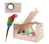 LEKEFET Caja de cría transparente para pájaros: nido para periquito, madera maciza, jaula de cría para loros