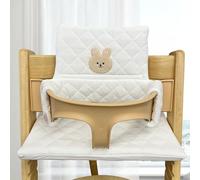 LEKEFET Cojín de asiento, 2 piezas, impermeable, extraíble y flexible, fácil de limpiar y fijar, color blanco, conejo