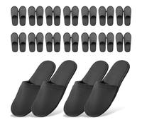 LEKEFETO 15 pares de zapatillas de hotel gris: zapatillas antideslizantes desechables, cómodas y transpirables, juego de zapatillas de casa de invitados, zapatillas de rizo unisex, para huéspedes de