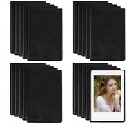 LEKEFETO 20 marcos de fotos magnéticos negros | Imanes de nevera para fotos de 5,5 x 8,4 cm | Bolsas de fotos reutilizables de material PP - Compatible con Instax Mini, tarjetas y notas