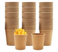 LEKEFETO 200 vasos de papel de 100 ml (3 oz) - Vasos de café ecológicos de papel kraft marrón, vasos de frío y caliente para expreso, bebidas y fiestas, biodegradables, a prueba de fugas