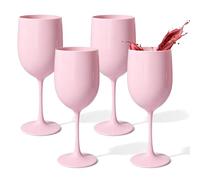 LEKEFETO 4 copas de vino reutilizables: 480 ml, de plástico, irrompibles, copas de vino, copas de vino, copas de cóctel para bodas, fiestas, camping, festivales, picnics