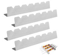 LEKEFETO 4 piezas de brochetas para barbacoa: soporte para 6 brochetas, soporte para brochetas de acero inoxidable, accesorios para barbacoa, para camping al aire libre y senderismo