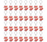 LEKEFETO 40 piezas llavero zorro niños: llavero de animales de dibujos animados, llavero de animales de bosque, decoración zorro, regalo de cumpleaños para niñas y niños