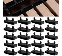 LEKEFETO 40 soportes para somier de láminas de 53 x 9 mm, soportes laterales de plástico para sujetar y fijar listones de madera a marcos de cama (negro)