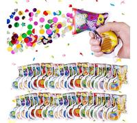 LEKEFETO 60 cañones de confeti, tiradores de confeti y fiestas, para bodas, cumpleaños, fiestas, hechos a mano, colores coloridos, fácil y rápido de usar