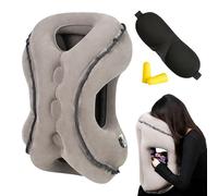 LEKEFETO Almohada de viaje inflable para el cuello, almohada inflable, almohada de viaje portátil, cojín de apoyo para el cuello, cómodo apoyo para la cabeza y la barbilla para avión, para, viaje en
