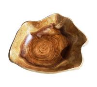 LEKEFETO Bol de Frutas de Madera Natural: Bol de Madera Creativo Irregular, Ensaladera de Madera, Bol de Madera Natural Hecho a Mano para Frutas, Ensaladas, Dulces y Aperitivos, 20-24cm