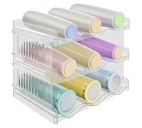 LEKEFETO Botellero apilable: 3 unidades de 9 botellas apilables, para frigorífico y armario, diseño antideslizante que ahorra espacio, para cocina, despensa